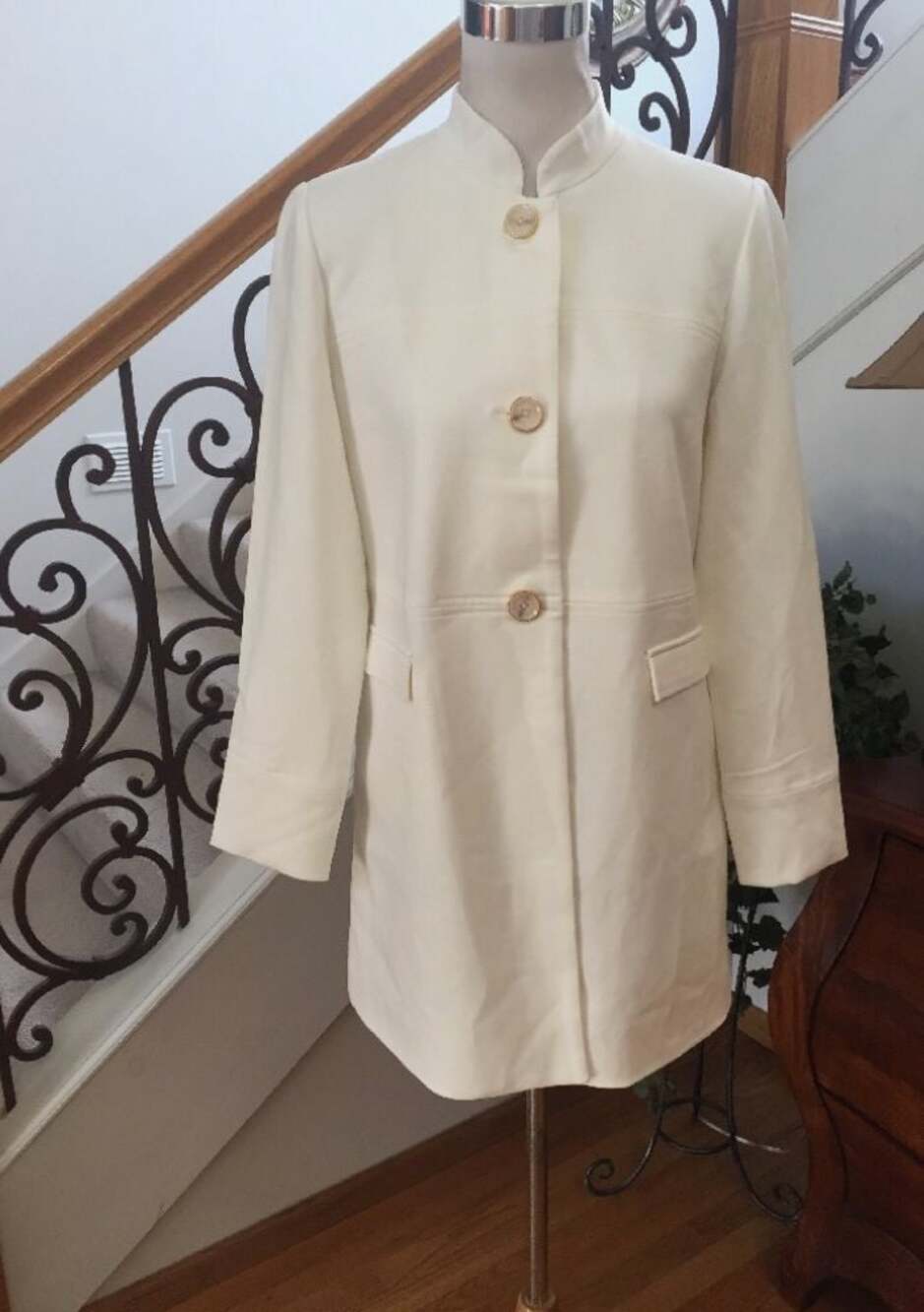 Chico's Off White Clean Ponte Topper Jacket Size 2P